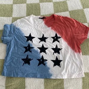 Red, white & blue cropped top